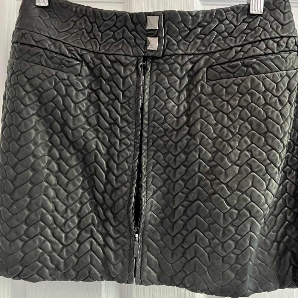 Authentic CHANEL lamb skin mini skirt size 34